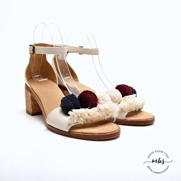 Soludos Capri Pom Pom Heel Sandals - Picture 3 of 14